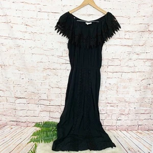 La Blanca Black Costa Brava Off Shoulder Midi Dress Womens Size Small - Picture 1 of 6