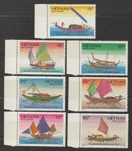 1989 Vietnam Stamps Fishing Boats Collection Scott # 1942-1948 MNH - Picture 1 of 1