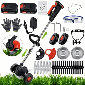 2500W Cordless Weed Eater Electric Brush Cutter Grass String Trimmer Lawn Edger - Picture 1 of 17