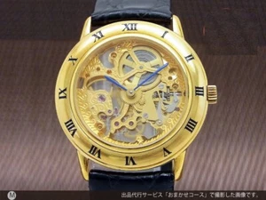 Candino Double-Sided Skeleton Roman Index 2 Hands Manual 33mm Gold Dial Men's - Picture 1 of 6