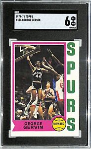1974-75 Topps GEORGE GERVIN "Iceman" Spurs Rookie Card #196 Graded SGC 6