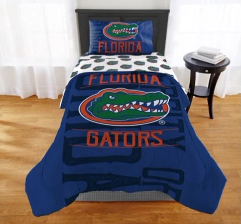 Florida Gators NCAA Affiliation Twin Bed Set: Comforter & Sheets Cover