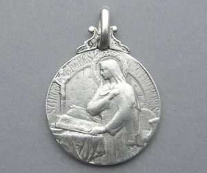 Heilige Teresa von Avila. Von Tricard. Französische, antike religiöse Sterling Medaille. - Bild 1 von 2