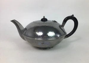 Arts & Crafts -  Hand Plenished Pewter Tea Pot with Ebony Handle - Picture 1 of 16