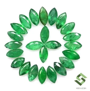 4x2 mm Natural Emerald Marquise Cut Lot 42 Pcs 3.86 CTS Untreated Loose Gemstone - Picture 1 of 6