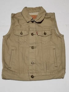 (#A1) Levi's Trucker Vest Brown Youth Small (8/10)Denim Jean Button Up Red Label - Picture 1 of 5