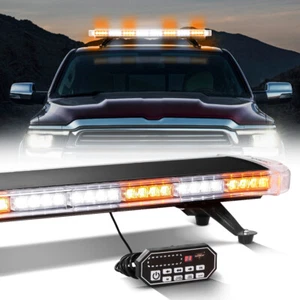 AUXBEAM 39" LED Barra de Luz Estroboscópica Ámbar Blanco 20 Modos Techo Precaución Luz - Imagen 1 de 12
