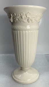 Wedgewood of Etruria & Barlaston, Embossed Queen’s Ware 8-1/2" Vase Ivory - Picture 1 of 8