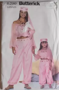 BUTTERICK PATTERN 6200 COSTUMES MISSES GIRLS SIZES XS S M L UNCUT VINTAGE 1999 - Picture 1 of 2