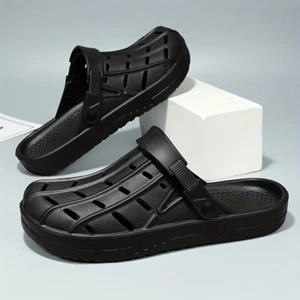 Men's Summer Lightweight Comfy Clogs Hollow Out Non-Slip Garden Shoes Large Size - Picture 1 of 15