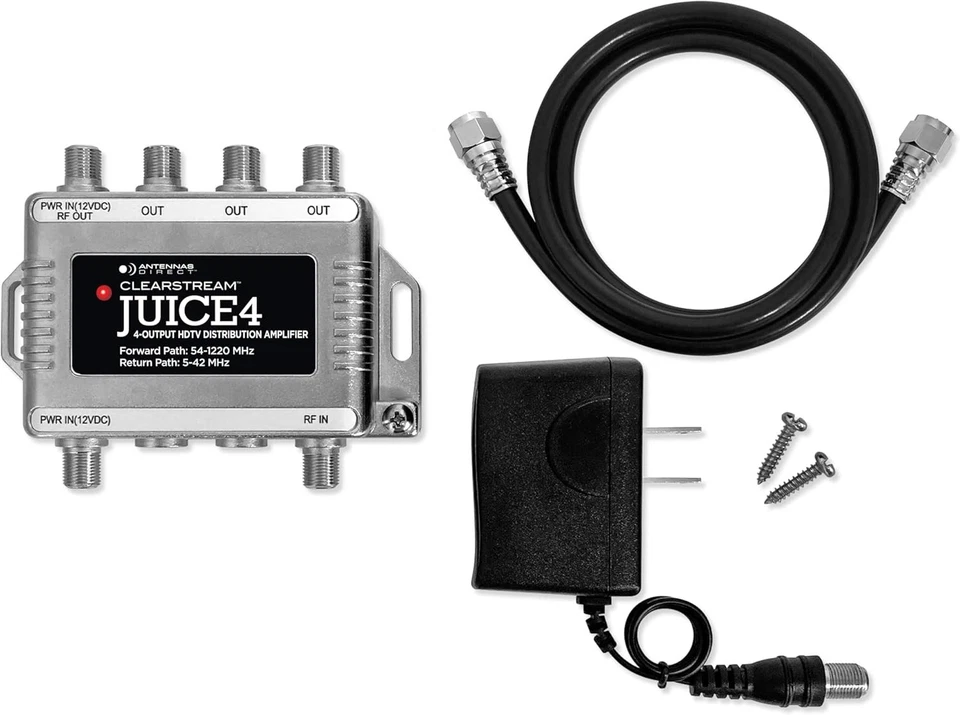 Antennas Direct ClearStream JUICE4 Distribution Amplifier, Output to 4 Televisio - Image 1 of 4