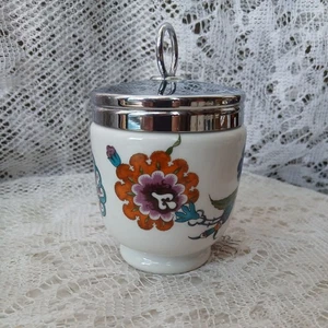 Royal Worcester Lidded Egg Coddler Palmyra Retro Flower Pattern Upside Down - Picture 1 of 6
