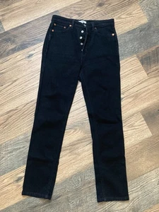 RE DONE 90s High Rise Loose Jeans Womens 29  Black - Picture 1 of 6