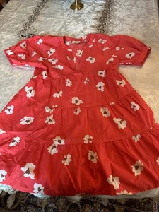 Vestido de mujer Universal Threads rosa oscuro con flores blancas talla pequeña - Imagen 1 de 5