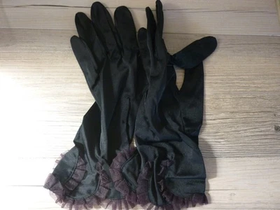 DE COLECCIÓN VAN RAALTE MUJER GUANTES DE VESTIR NYLON NEGRO TALLA 8 FIESTA DISFRAZ TEATRO Foto 1 de 2