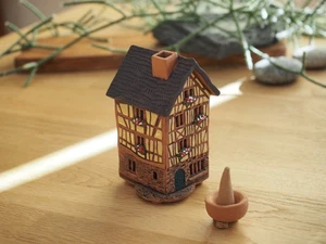Midene Pottery Miniature Incense Cone Holder Old House Normandy France 10cm - Picture 1 of 9