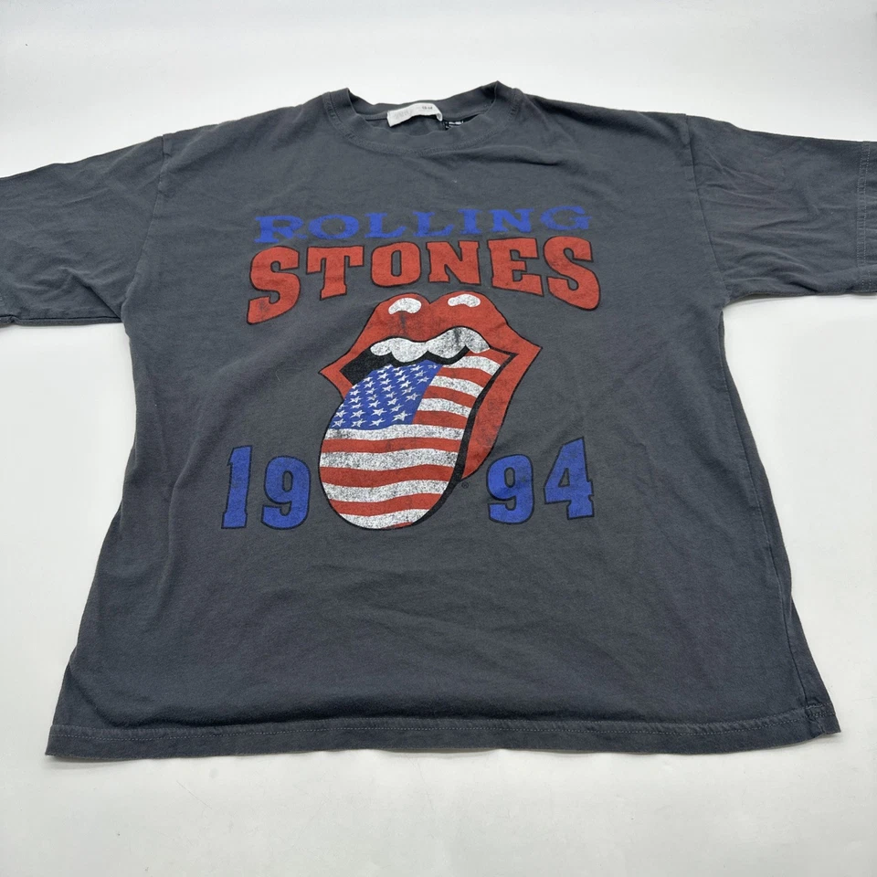 Zara The Rolling Stones T-shirt Girls Size 13-14Y Gray Graphic Print Logo.#37346 - Image 1 of 4