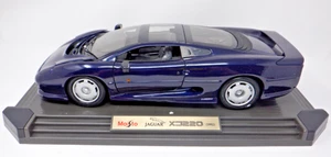Maisto 1992 Blue Jaguar XJ220 On Display Stand ~ 1:12 Die Cast w/Box - Picture 1 of 3