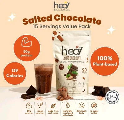 Heal Salted Chocolate Vegan Pea Protein Powder – 540g (15 Servings) - Image 1 of 4