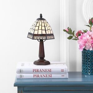 Carter Tiffany-Style 12" LED Table Lamp, Bronze