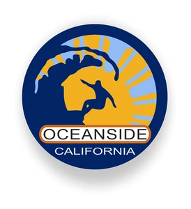 Autoaufkleber Oceanside California Surf Auto Sticker-12cm Sonne Welle F2411 - Bild 1 von 7