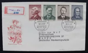 SC75 CZECHOSLOVAKIA 1957 FDC Czech writers - Picture 1 of 2