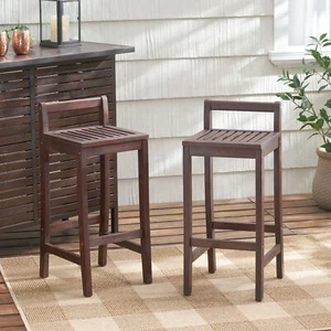 Catrina 30-Inch Mahogany Stained Wood Bar Stools (Set of 2) - Picture 1 of 8