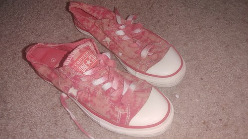 Cravatta rosa vintage lavata con acido Converse One Star con lacci originali taglia donna 7