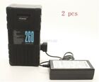 2Pcs 260Wh 14.4V Sony V-Mount Li-Ion Battery + Charger For FS700 F55 Bmcc New it