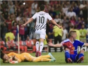 James Rodriguez Real Madrid Signed 16" x 12" Deportivo Goal Celebration Photo