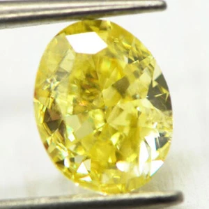 Oval Cut Diamond Loose Natural Yellow Color Enhanced Certified Real 1.32 Carat - Picture 1 of 8