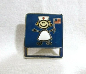 Nurse Hat Lapel Pin Butterfly Back 1.25" X 1.0" Rectangle - Picture 1 of 3