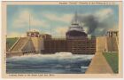 Steamer &quot;Farrell&quot;, Sabin Lock, Soo, Michigan - Vintage Postcard