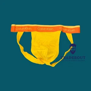 Calvin Klein CK mens yellow cotton jock strap jockstraps underwear size M - Picture 1 of 4