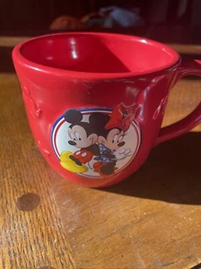 Vintage Mickey und Minnie Mouse Rot Kaffeebecher Tasse für Hallmark - Bild 1 von 3