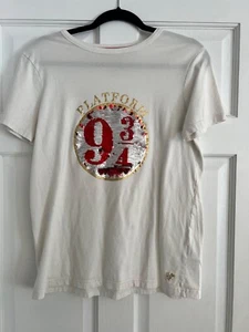 (K) MINI BODEN Harry Potter Flip T-Shirt Sequins Platform 9 3/4 Size 15-16Y - Picture 1 of 5