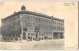 Columbus, Nebraska THURSTON HOTEL Platte County L.W. Snow 1900s Antique Postcard - Picture 1 of 2