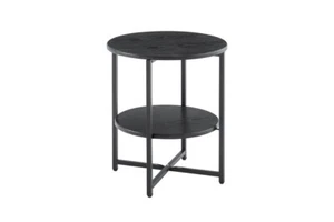 Small Round Side Table 2 Tiers Farmhouse End Table Accent Tables Night Stands - Picture 1 of 4