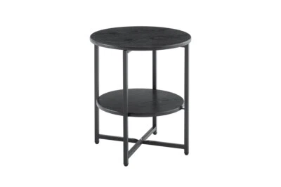 Small Round Side Table 2 Tiers Farmhouse End Table Accent Tables Night Stands - Image 1 of 4