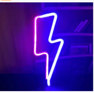 QiaoFei Lightning Neon Light LED Neon Signs Blue-Pink Lightning Neon Sign - Imagen 1 de 1