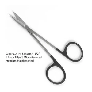 Supercut Iris Scissors, 4-1/2", Straight, Serrated, Premium German Stainless - Picture 1 of 1