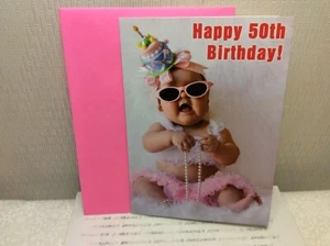 RSVP HAPPY 50th BIRTHDAY GREETING CARD New w/Envelope “Happy 50th Birthday.." - Picture 1 of 2
