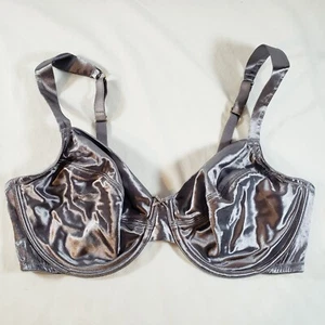 Victoria's Secret Second Skin Satin ungefüttert perfekte Abdeckung BH 40D silbergrau - Bild 1 von 5