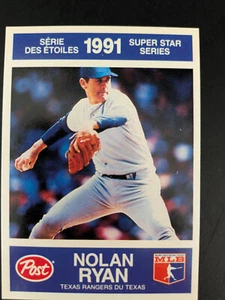 1991 POST CANADIAN SUPER STAR SERIES NOLAN RYAN - Picture 1 of 2