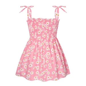 Baby Girl Summer Sleeveless Daisy Slip Dress Floral Beach Dress - Picture 1 of 35