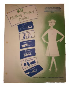 California 4-H Club Clothing Project Outline 1968 *Unused* - Picture 1 of 2