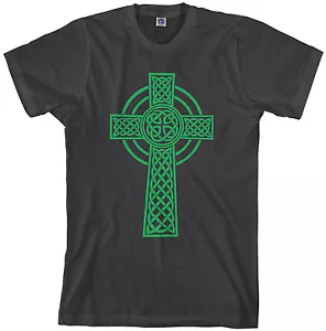 Threadrock Herren grün keltisches Kreuz T-Shirt Irish Pride religiös - Bild 1 von 8