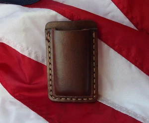 J&J LEATHER 9MM DOUBLE STACK MAGAZINE POCKET HOLDER / BELT LOOP CARRIER HOLSTER - Picture 1 of 10