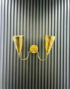 2 Light Designer Wall Sconce Full Brass handcrafted Mid Century Style Wall Lamp - Picture 1 of 4