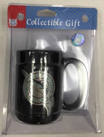 Florida Marlins MLB 15oz. Ceramic Coffee Mug Pewter Emblem Cover